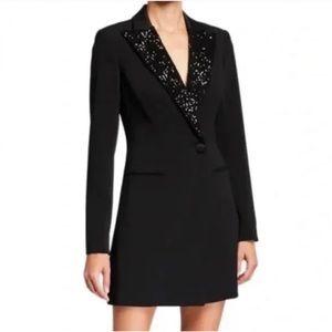 Jay Godfrey tuxedo blazer dress with sequin lapel